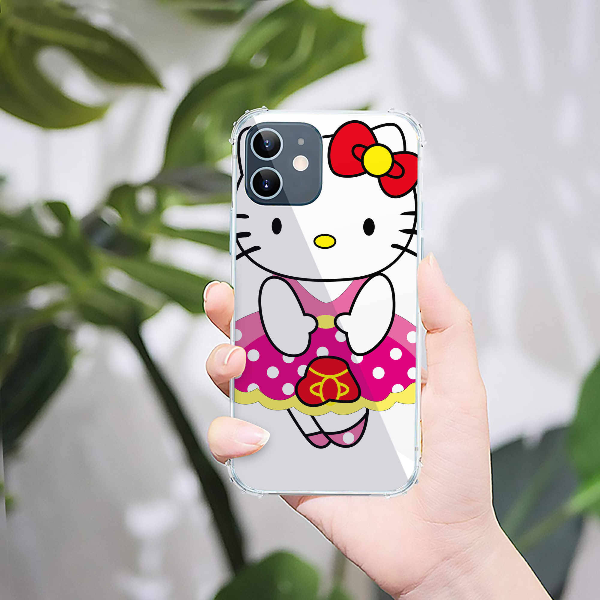 （画像用） Hello Kitty ハローキティ 【iPhone 12シリーズ対応】透明スマホケース（クリアソフトケース）